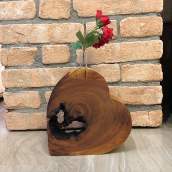 Enolike - Vaso in legno a forma di cuore - fatto a mano