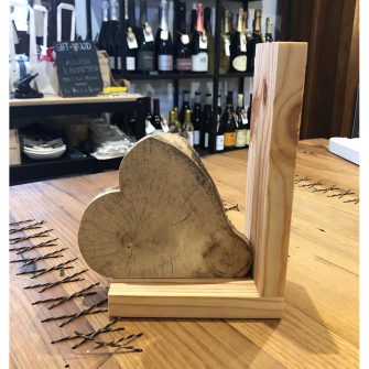 Enolike - Ferma libro in legno a forma di cuore - fatto a mano