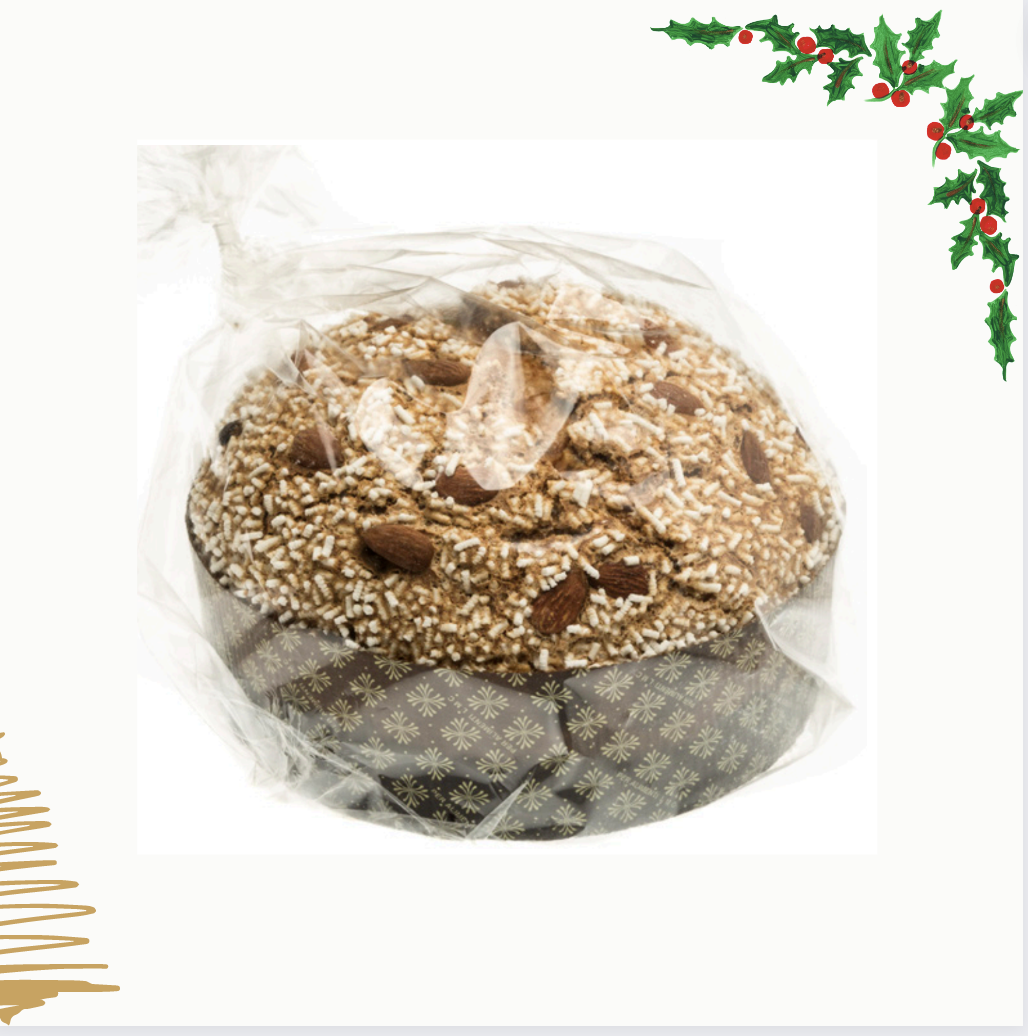 Enolike - Panettone - Glazed with Sugar and Almonds - cellofan