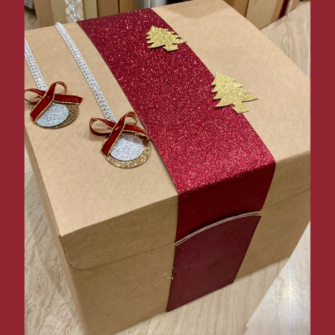 Enolike - Scrigno rettangolare - scatole decorate a mano - Natale 2023