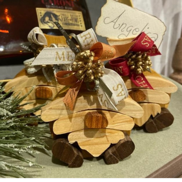 Enolike - Gnomo natalizio in legno - segna posto . artigianato
