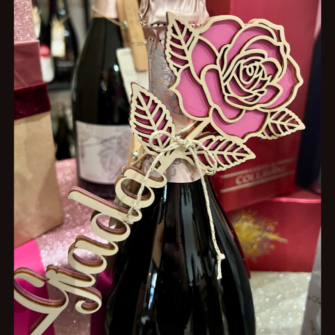 Enolike - Fiore personalizzato in legno - rosa - artigianato