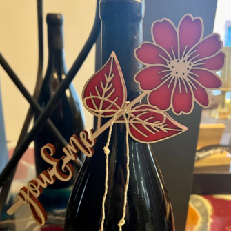 Enolike - Fiore personalizzato in legno - rosso - artigianato