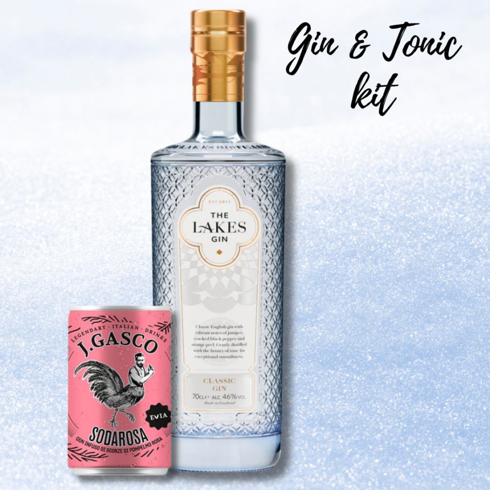 Enolike - Gin Tonic kit 2 - The Lakes Gin & Sodarosa J.Gasco